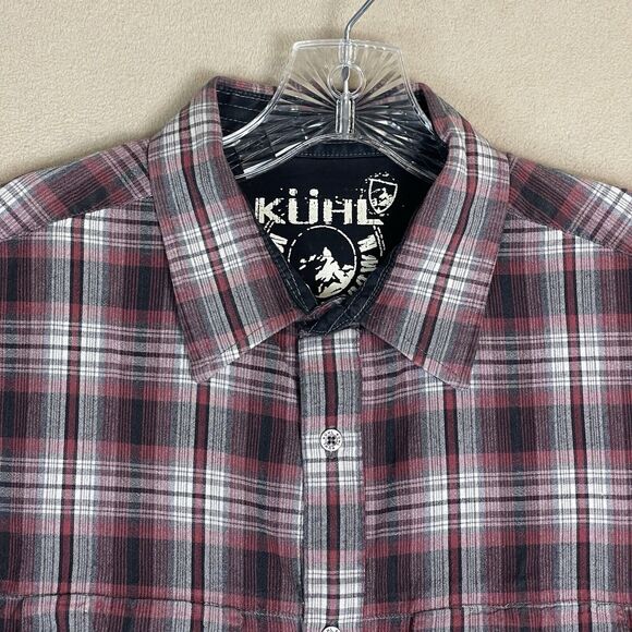 Kuhl Shirt Mens Medium Red Plaid Outdoor Hiking Fishing Workwear Casual Adult - Picture 2 of 12